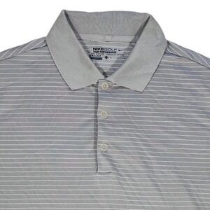 Nike Golf Tour Performance Dri-FIT Polo Shirt Men Medium Gray Striped Short Slv